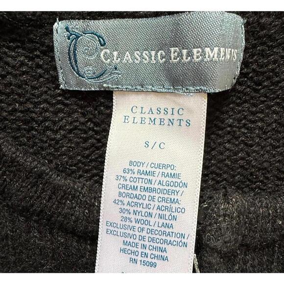 Classic Elements Santa Face Embroidered Cardigan S - Picture 4 of 7